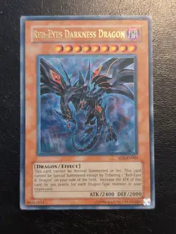 Yu-Gi-Oh! ULTRA RARE HOLO CARD RED-EYES DARKNESS DRAGON SD1-EN001 LP - Image 1