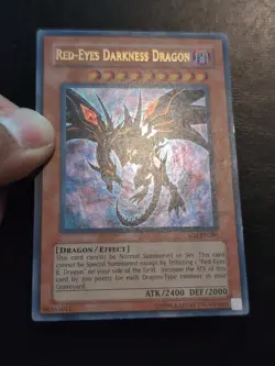 Yu-Gi-Oh! ULTRA RARE HOLO CARD RED-EYES DARKNESS DRAGON SD1-EN001 LP - Image 2