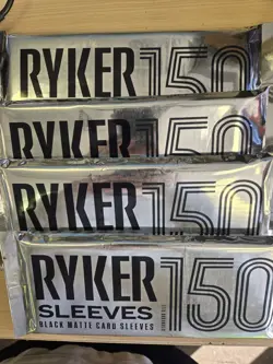 4x Ryker 150 Piece Black Matte Standard Size Card Sleeves Lot Of 4 Total 600 - Image 1