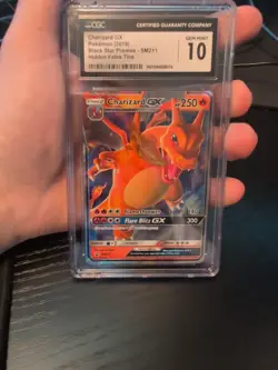 CGC 10 Charizard GX SM211 Black Star Promo Hidden Fates Pokemon Card - Image 1