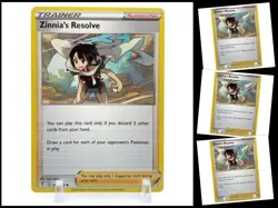Pokemon EVOLVING SKIES 164/203 Zinnia's Resolve 4X TRAINER 4 Card TCG Playset X4 - Image 1