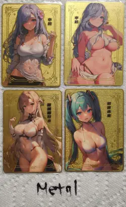 20 custom NSFW waifu card lots, with metal cards - Image 3