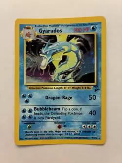 Pokemon TCG Gyarados Base Set 2 Holo Unlimited Rare Card 7/130 LP Condition - Image 1