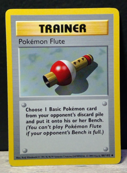 Pokemon Flute 86/102 Base Set Shadowless Trainer Card WOTC Vintage TCG - Image 1