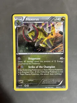 Pokemon 2013 Moderate Play Haxorus 69/101 Plasma Blast Holo Card - Image 1