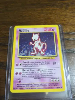 Pokemon TCG Mewtwo Base Set Holo Unlimited Rare Card 10/102 LP - Image 1