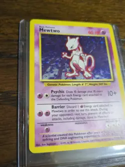Pokemon TCG Mewtwo Base Set Holo Unlimited Rare Card 10/102 LP - Image 3