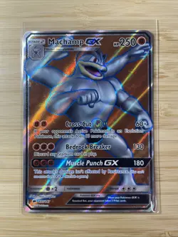 Pokemon TCG Machamp GX Holo Full Art Ultra Rare Card Burning Shadows 135/147 NM - Image 1