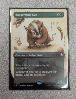 Magic the Gathering Badgermole Cub (Borderless) [M 0326] NM - Image 1