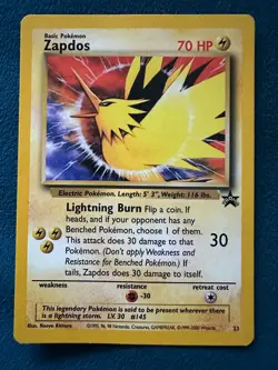 new in packet never played 23 Zapdos Black Star Promo Vintage Pokemon card 1999 - Image 1