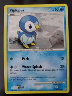 Piplup 93/130 Cosmos Holo Swirl Rare Pokemon TCG Diamond Pearl Base Set Tin Card - Image 1