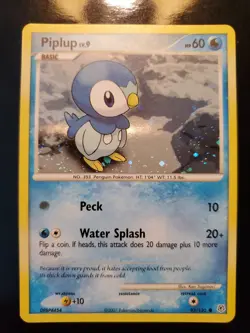 Piplup 93/130 Cosmos Holo Swirl Rare Pokemon TCG Diamond Pearl Base Set Tin Card - Image 2