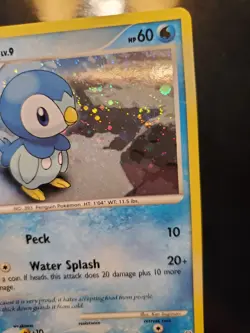 Piplup 93/130 Cosmos Holo Swirl Rare Pokemon TCG Diamond Pearl Base Set Tin Card - Image 4