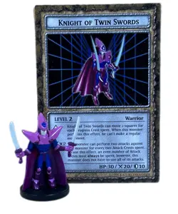 Yugioh Dungeon Dice Monsters Knight of Twin Swords ST-01 Figure and Card - Image 1