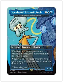 1x Squidward, Sarcastic Snob, Non-Foil, Spongebob Secret Lair Drop, MTG NM - Image 1