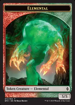 Hero Deal, English - 4 x MTG Elemental Token - Red/Green Battle for Zendikar - Image 1