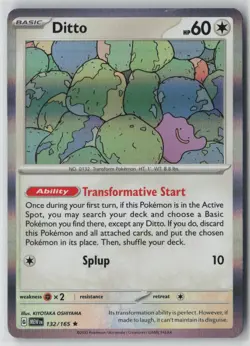 Ditto 132/165 Pokemon TCG Sv: Scarlet & Violet 151 Holo Rare (Light Play) LP1 - Image 1