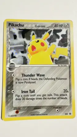 Pokemon Pikachu TCG Delta Species 035 Promo Holo Black Star 2006 - Image 1