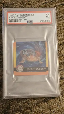 PSA 7 1999 Artbox Pokemon Action Flipz Premier Edition #24 Kingler Krabby Rare - Image 1