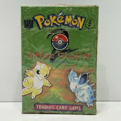 Pokemon WOTC Base Set 2 Grass Chopper Theme Deck w/ Factory Seal but DAMAGED - Image 1