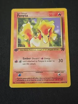 Ponyta 64/82 Team Rocket 1st Edition WOTC Vintage 2000 Pokemon TCG MP - Image 1