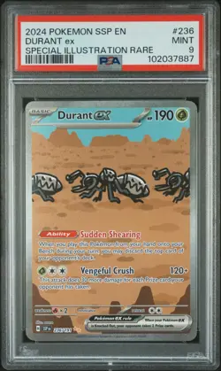 2024 POKEMON SSP EN-SURGING SPARKS SPECIAL ILLUSTRATION RARE DURANT EX PSA 9 - Image 1