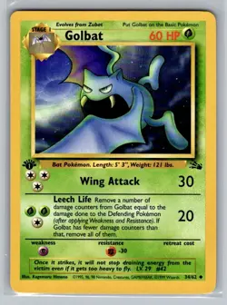 Golbat Pokemon TCG 1st Edition Fossil 34/62 NM - Image 1
