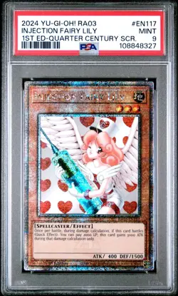 PSA 9 Yugioh! Injection Fairy Lily RA03-EN117 Quarter Century Secret Rare Bonanz - Image 1