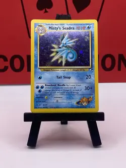 Misty's Seadra 9/132 & No.117 Gym Heroes Black Star Holo Swirl 2 Card Lot LP/MP - Image 3