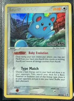 Pokemon Card Ex Delta Species Azurill 20/113 2005 Reverse Stamped Holo - Image 1