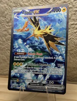 Pokemon TCG Zapdos EX Scarlet & Violet 151 Card 202/165 Near Mint Condition - Image 3