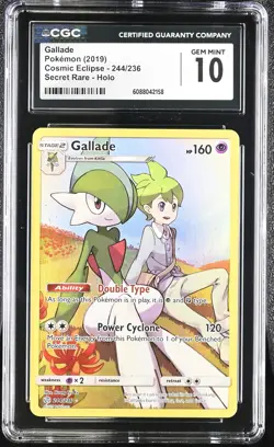 CGC 10 GEM MINT Gallade Cosmic Eclipse 244/236 Secret Rare Holo Pokemon Card - Image 1