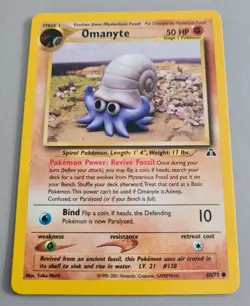 Omanyte # 60/75 Common aus Neo Discovery 2001 Pokemon Near Mint to Mint Vintage - Image 2