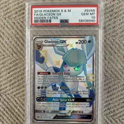 Pokemon 2019 Shiny Glaceon GX SV55/SV94 Full Art Hidden Fates GEM MINT PSA 10 - Image 2