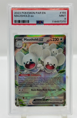 2023 POKEMON PAR EN-PARADOX RIFT #155 MAUSHOLD EX PSA 9 - Image 1
