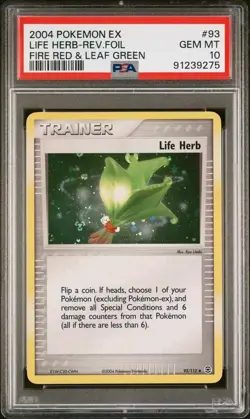 PSA 10 Life Herb 93/112 EX Fire Red & Leaf Green Reverse Holo Pokemon 2004 - Image 2