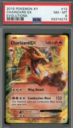 2016 Pokemon XY Charizard EX Evolutions 12/108 PSA 8 NM-MT - Image 1