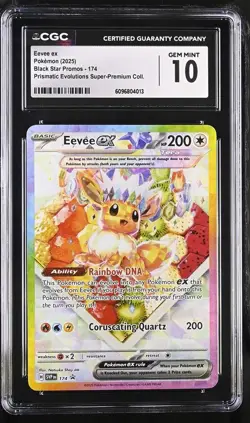 Pokemon Eevee EX Black Star Promos 174 Prismatic Evolutions CGC 10 Gem Mint - Image 1