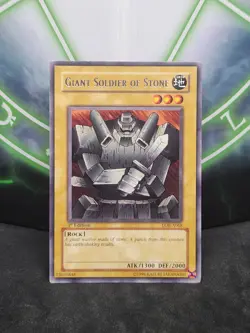 Yugioh Giant Soldier of Stone LOB-A068 Rare 1st Edition NM - Image 1