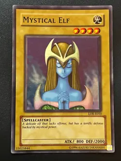 Mystical Elf LOB-E050 Super Rare Unlimited Light Play+ Yugioh - Image 1