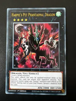 Harpie's Pet Phantasmal Dragon MAGO-EN132 Gold Rare 1st Ed Near Mint Yugioh - Image 1
