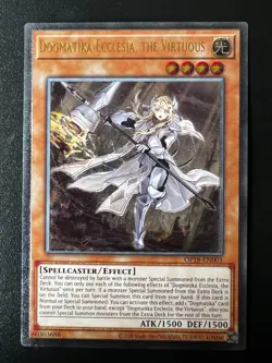 Dogmatika Ecclesia, the Virtuous OP18-EN001 Ultimate Rare Near Mint Yugioh - Image 1