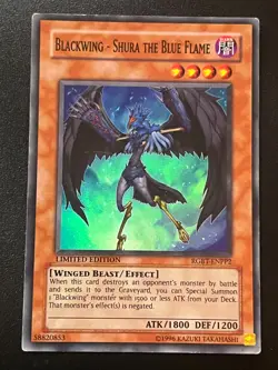 Blackwing - Shura the Blue Flame RGBT-ENPP2 Super Rare Moderate Play Yugioh - Image 1