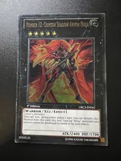Number 12: Crimson Shadow Armor Ninja ORCS-EN042 Ultimate 1st Mod Play Yugioh - Image 1