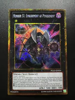 Number 31: Embodiment of Punishment PGLD-EN024 Gold Secret Near Mint Yugioh - Image 1