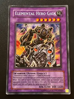 Elemental Hero Gaia ANPR-EN099 Secret Rare Unlimited Moderate Play Yugioh - Image 1