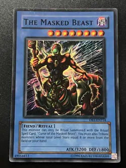 The Masked Beast DB1-EN214 Super Rare Light Play+ Yugioh - Image 1