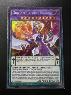 Odd-Eyes Venom Dragon BLLR-EN006 Secret Rare 1st Edition Near Mint Yugioh - Image 1