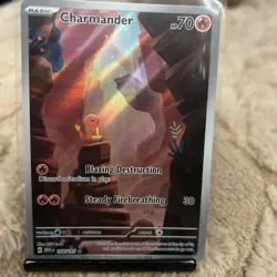 2023 Pokemon 151 Card CHARMANDER Full Art Illustration Rare English #168/165 - Image 1