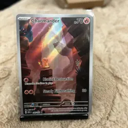 2023 Pokemon 151 Card CHARMANDER Full Art Illustration Rare English #168/165 - Image 2